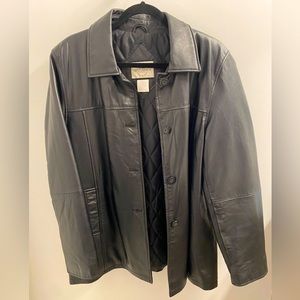 Black Sequence Leather Jacket